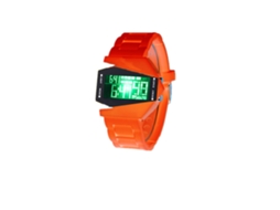 Relógio De Avião Digital Led Multifuncional Cor Laranja