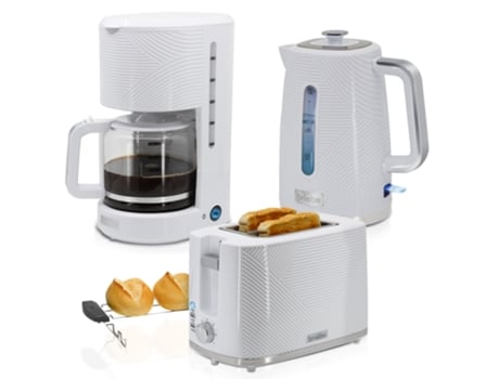 Torradeira Briebe SKT1178WHT Elegance 2 fatias, chafing elétrico 1,7 L, cafeteira com filtro para 10 xícaras, branca