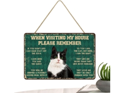 Placa De Boas-vindas De Madeira Para Amantes De Gatos |