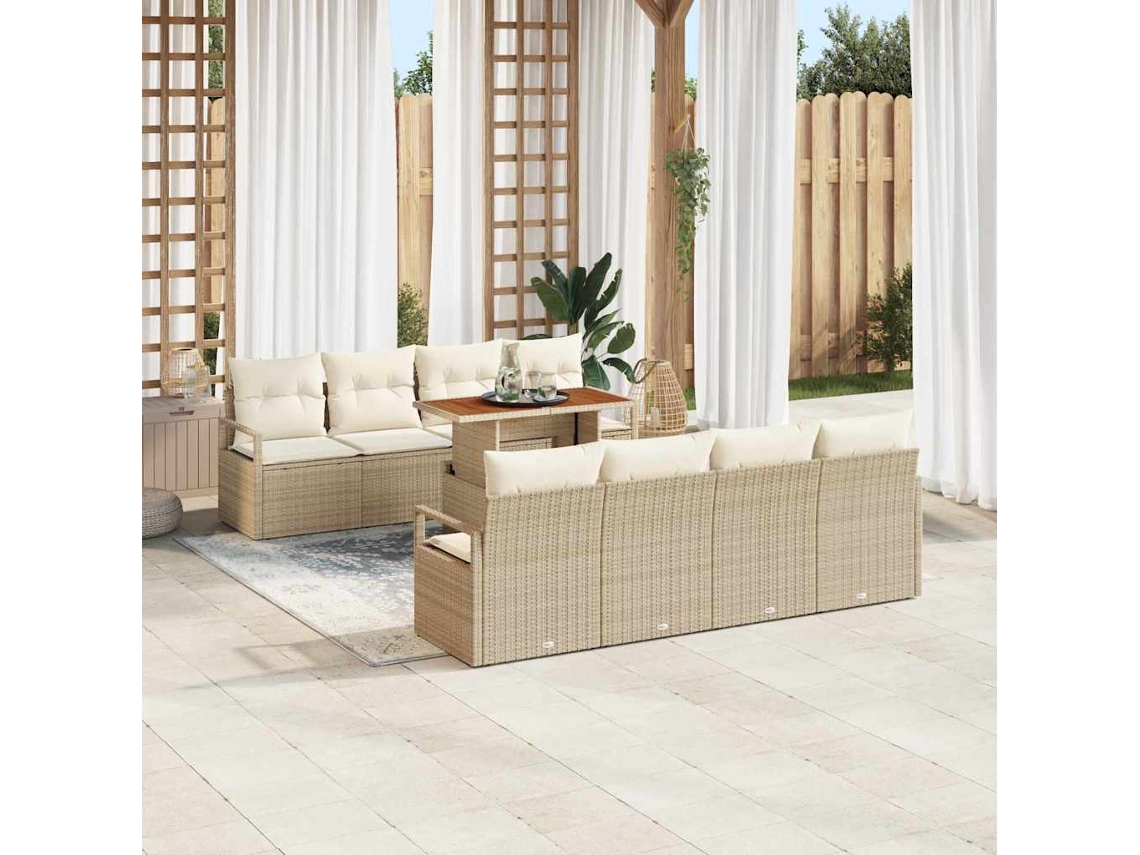 Vidaxl Conjunto De Sofá De Jardim 9 Unid. 8-número De Lugares