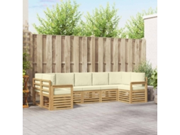 Vidaxl Conjunto De Sofás Para Exterior 6 Unid. Branco E Creme