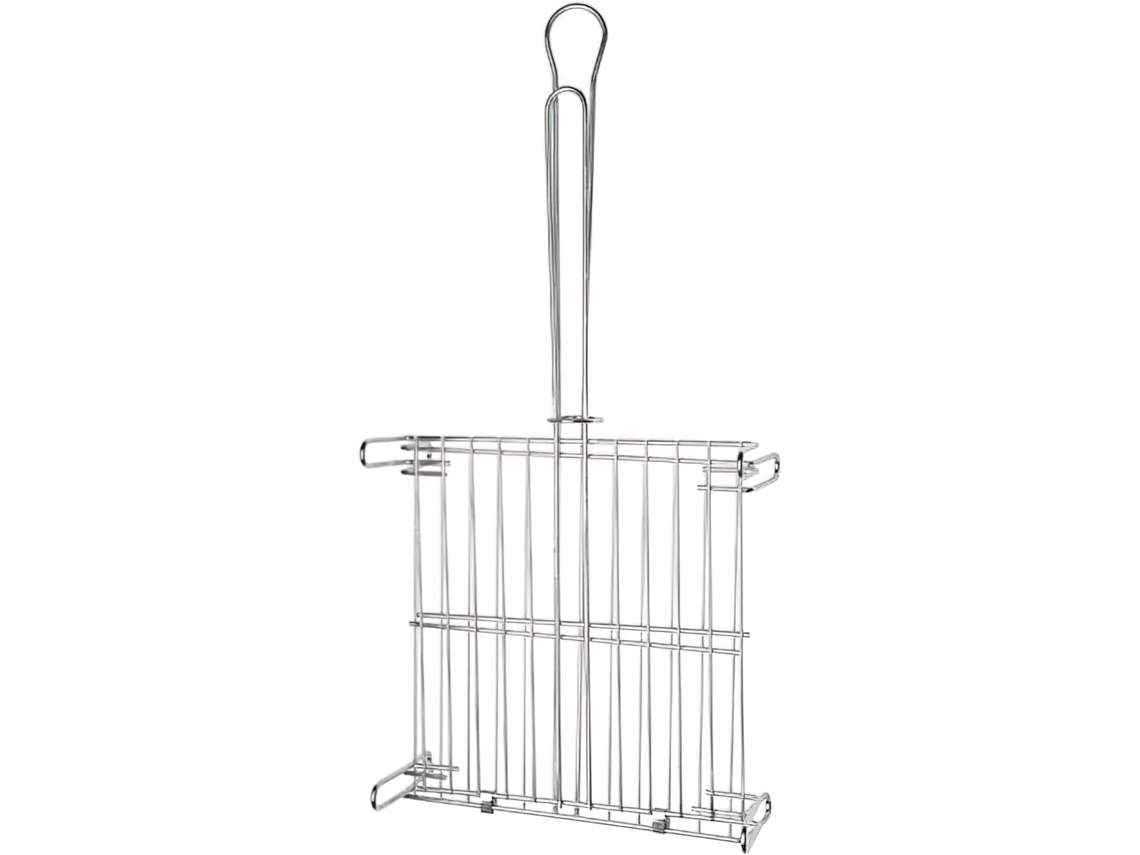 Grelha De Churrasco Dupla Cromada 45x45 Cm