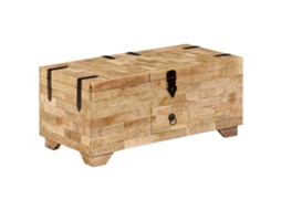 Mesa de Centro Apoio Madeira de Mangueira Maciça 80X40X35 Cm
