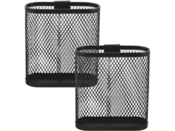Conjunto de 2 Porta canetas Ovais Metal para Pendurar, Organizadores Mesa em Tela Armazenamento Lateral, Expos