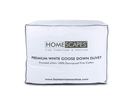 Edredão Homescapes Goose Down Tog Size Algodão Branco (220x230)