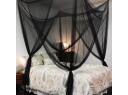 Mosquiteiro Para Cama, 190x210x240cm, Cortina De Dossel Respirável, Estilo Gótico Preto Para Decoração De Quartos Hotel