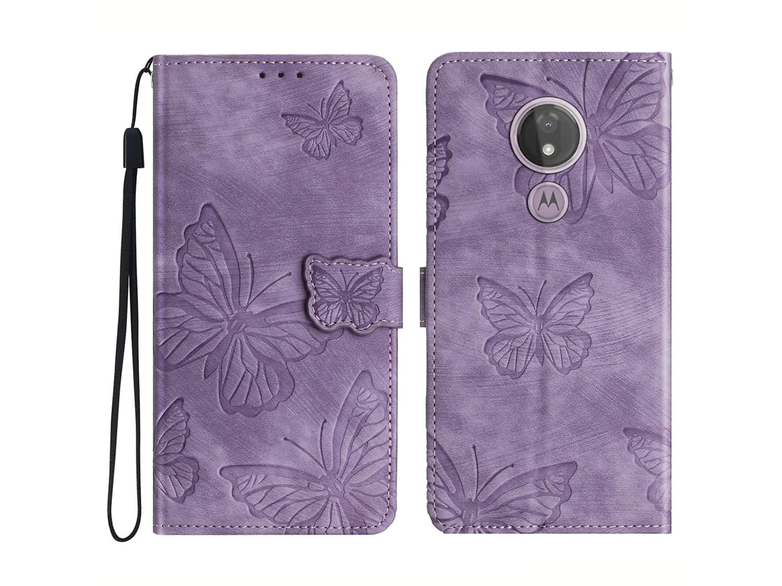Capa Tipo Carteira Em Couro Pu Com Toque De E Relevo Para Motorola Moto G7 Power