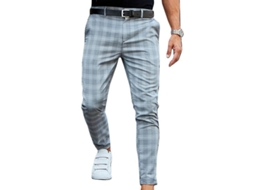 2026 pantalones Chino de Cuadros Slim para Hombre, Formales Empresariales, Tela de Poliéster