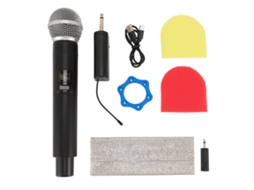 Microfone sem fio VHF recarregável com sistema dinâmico de 100 metros (328 pés) para gravação em estúdio, palco e karaokê.
