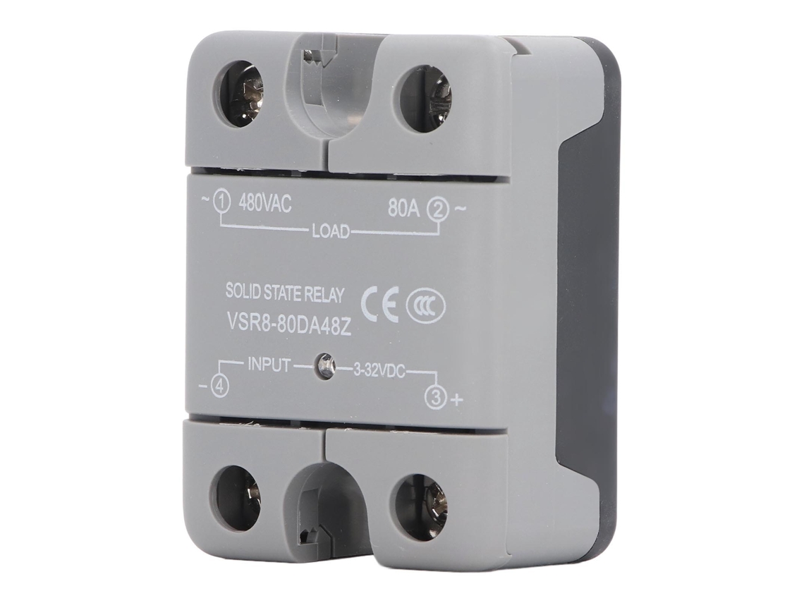 Relé estático Veloriskku DC SSR para CA Geya 80A Entrada 3 32VDC Saída 480VCA VSR8 80DA48Z