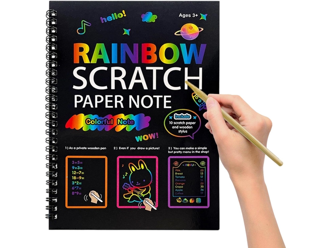 Livro De Colorir E Desenhar Com Papel Para Raspar