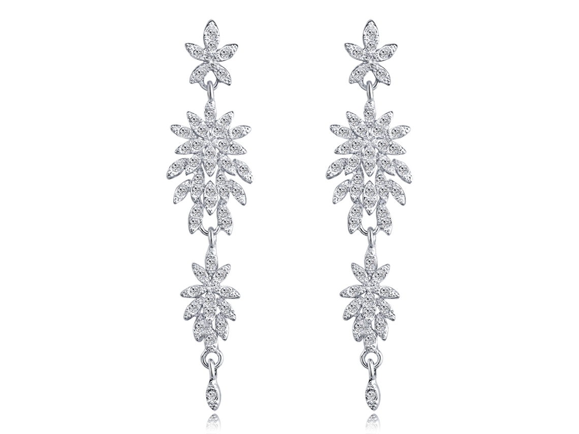 Brinco De Noiva Pendente Longo Com Strass