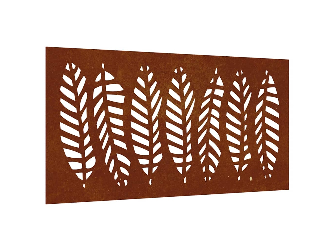 Maison Exclusive - Decoração P/ Muro De Jardim 105x55 Cm Aço Corten Design Folhas