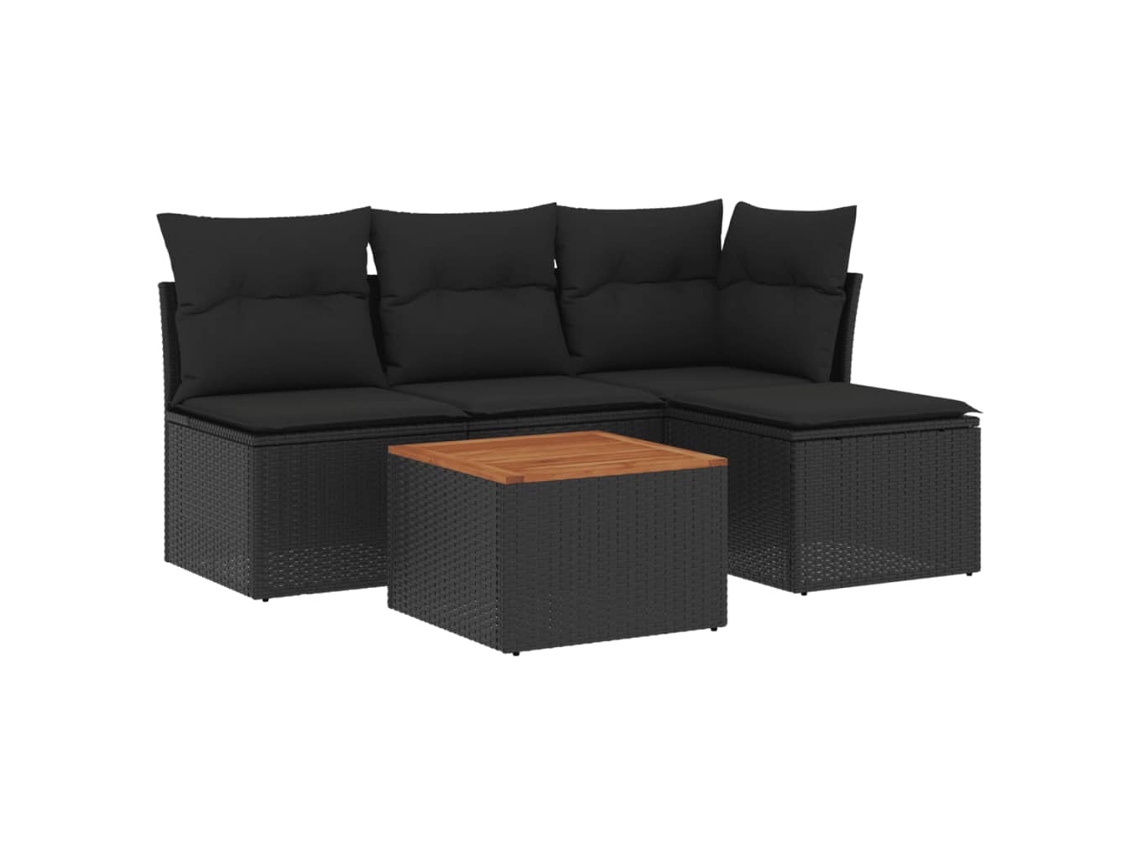 Garden Sofa Set, Garden Sofa Sets Vidaxl Preto Rattan / Vime (n/a)