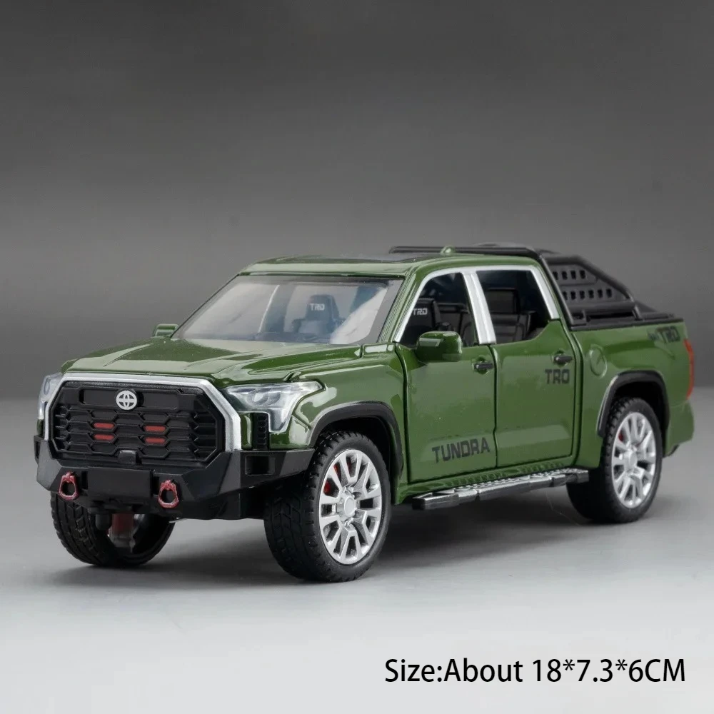 (verde Tundra) Escala 1:32 - Miniatura De Caminhonete Com Simulação De Som E Luz.