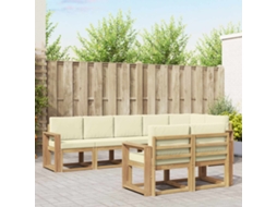 Vidaxl Conjunto De Sofás Para Exterior 8 Unid. Branco E Creme