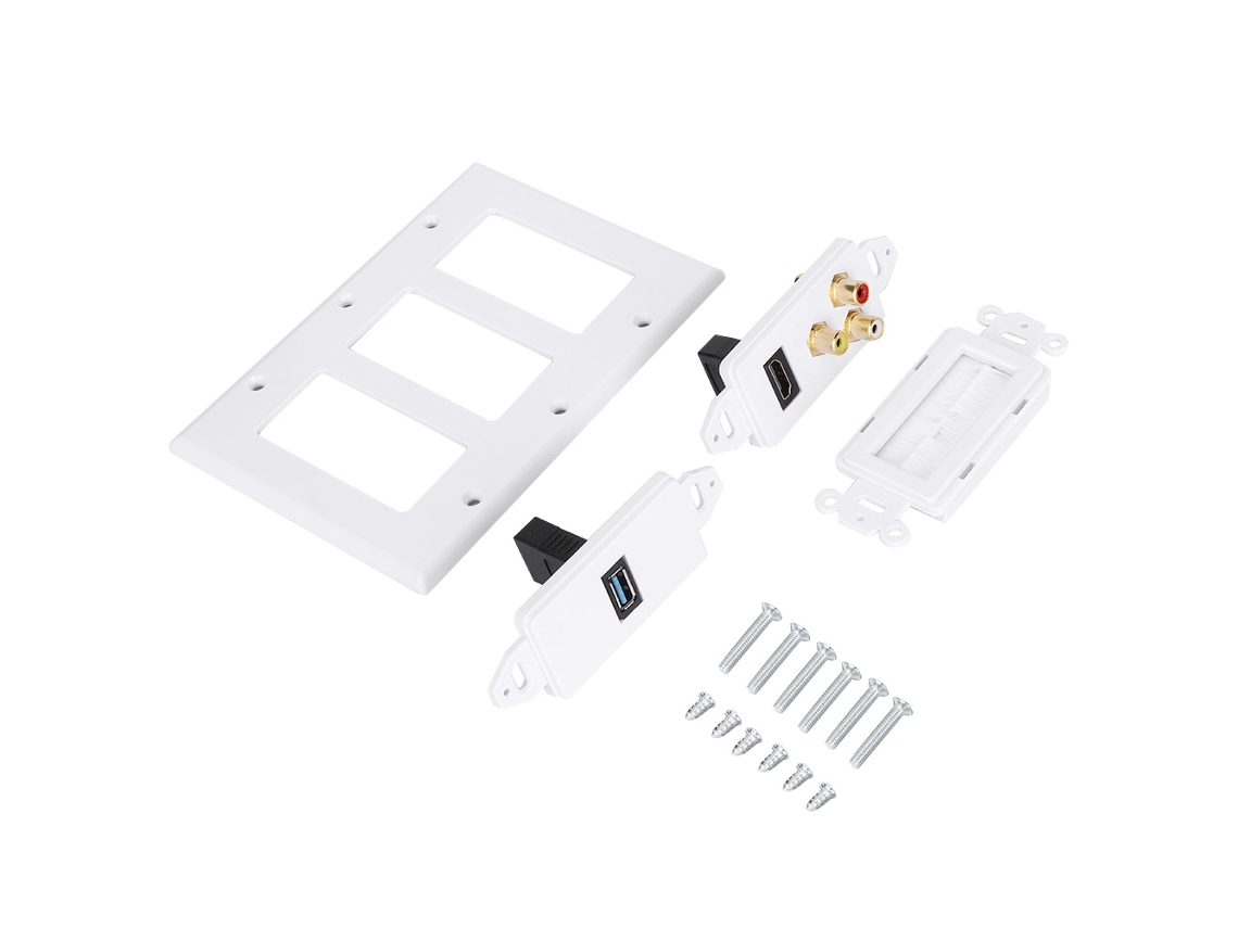 Laxiscreed Painel De Estilo Americano Com Escova, Usb 3.0, Hdmi E 3rca, Compatível Com Padrões Americanos Para Casa