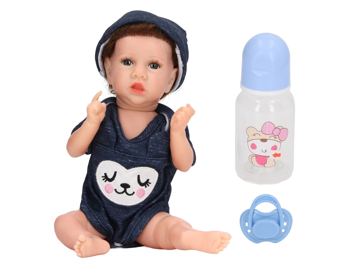 Primerox boneca Reborn de Silicone 30.5cm Bebê Menino Realista com Mamadeira para Crianças Acima de 3 Anos