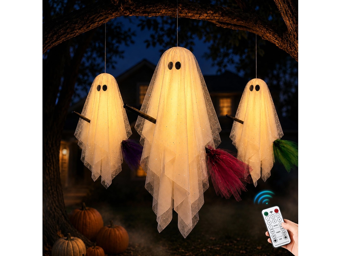 Conjunto De 3 Enfeites Decorativos, Tema De Halloween, Para Casa, Mesa, Festas E Composição De Ambientes Sazonais