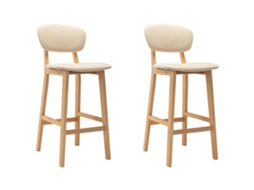 Vidaxl Bancos De Bar 2 Pcs Tecido Cor Creme