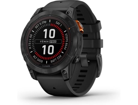 Smartwatch GARMIN Fenix 7 Pro Solar Edition (Bluetooth e Wi-Fi - Até 18/22 dias de autonomia com Energia Solar - Preto)