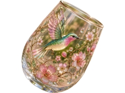 Caneca De Vidro Com Estampa De Beija-flor E Motivos De Jardim, Perfeita Para Chá, Café E Bebidas Frias, 400ml.