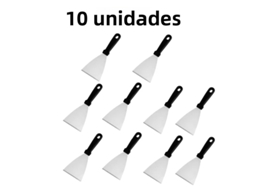 Grelha e Pá MDUG em aço inox, resistentes ao calor, 10 peças
