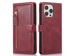 Capa Para Iphone 14 Pro Pele Sintética Anti-choque Anti-riscos Magnética Vermelho
