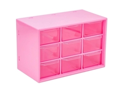 Caja De Almacenamiento De Joyería Y Cosméticos Com 9 Gavetas Transparentes Antipolvo Para Mesa De Maquillaje Y Oficina