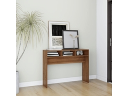 Vidaxl Mesa Consola 105x30x80cm Derivados De Madeira Carvalho Castanho