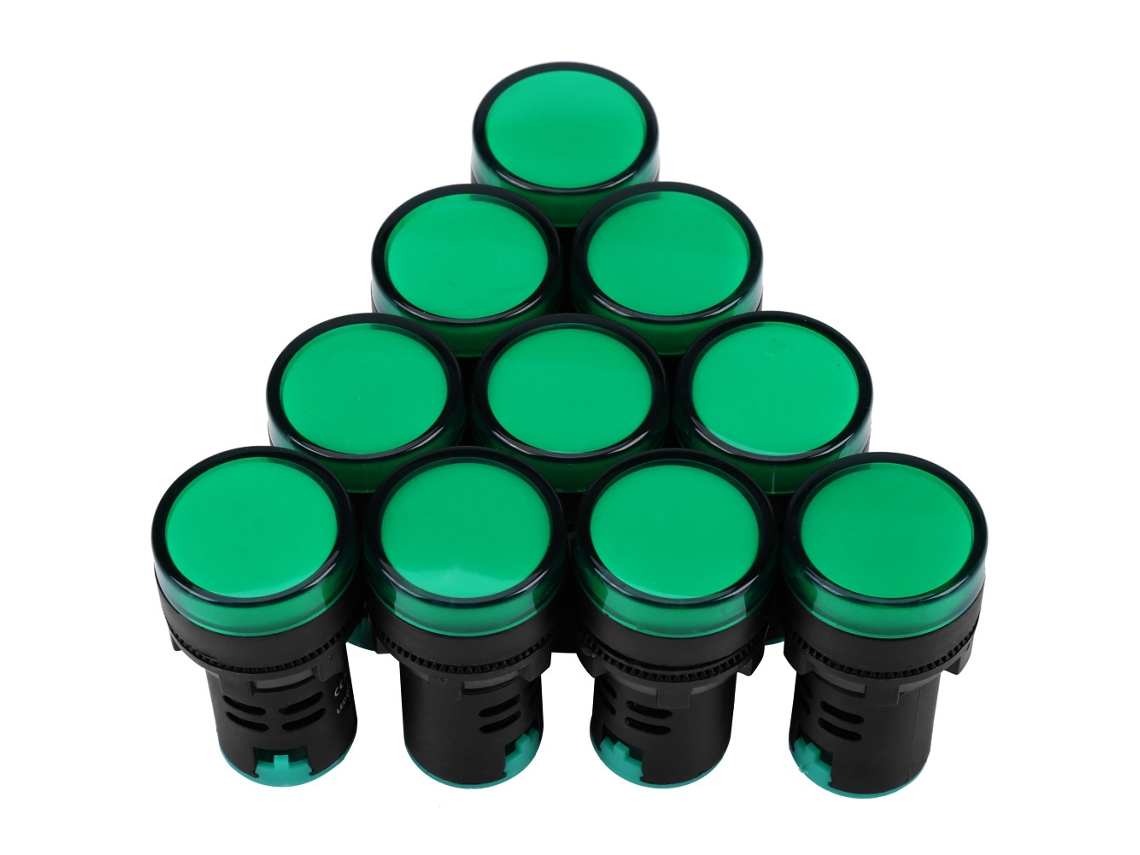 Luz De Sinal Eletrônica Led 24v 22mm Verde Sunflare