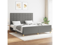 Vidaxl Estrutura De Cama Sem Colchão 160x200 Cm Tecido Cinzento-escuro