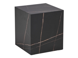 Mesa De Apoio Ellelu Cubo Mdf 45x40x40cm Aspeto Mármore Preto [EN.CASA]