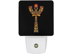 Luminária de parede LED egípcia Ankh com sensor noturno