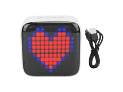 Vlrla-altavoz Bluetooth Mini Retro Com Luz Led Colorida Estilo Pixel Portátil Sem Fio Para Quarto Escritório Quarto Exterior Cinza