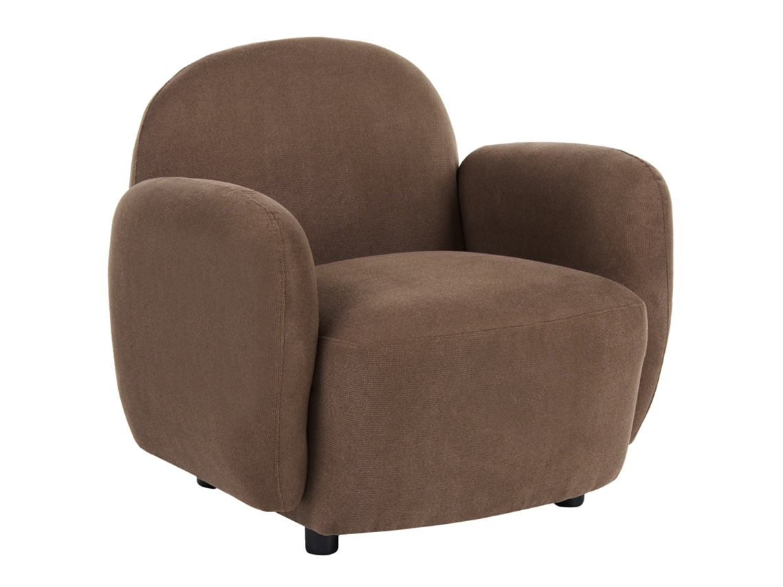 Poltrona Beliani Jule De Tecido Castanho 89x82x77