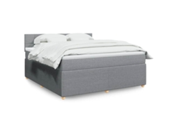 Vidaxl Cama Com Molas/colchão 180x200 Cm Tecido Cinzento-claro