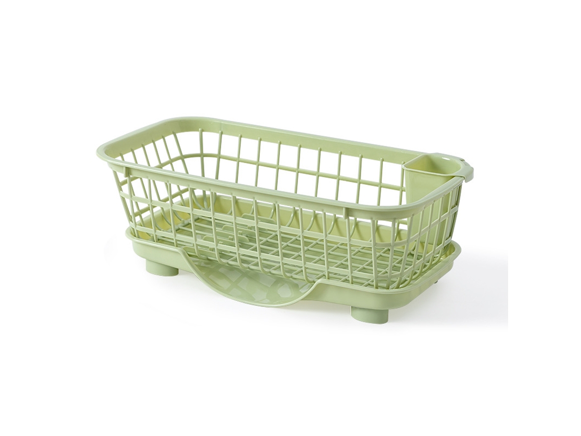 Nova Line prateleira para Secar Louças Plástico Resistente com Bandeja Drenagem Base Destacável Verde