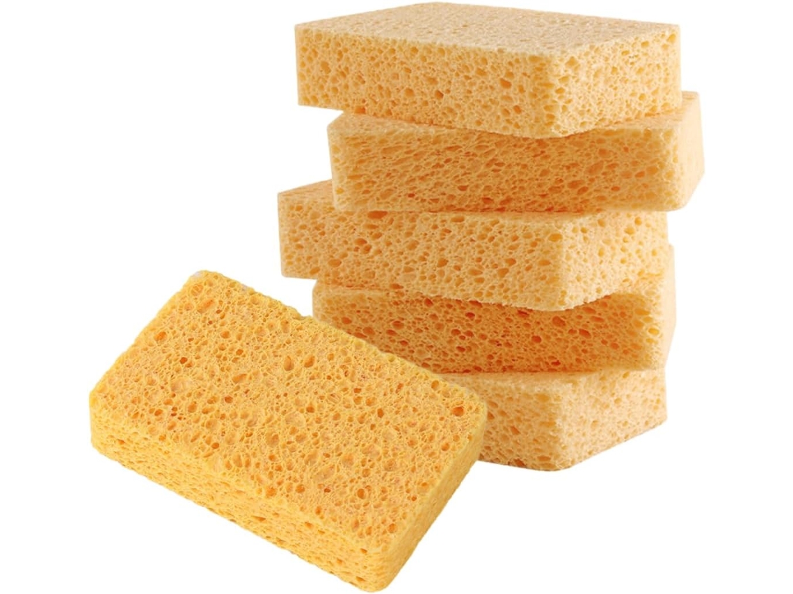 Esponja Multiuso Para Limpeza Doméstica, 2,5 Cm, Amarela, Macia E Reutilizável, Lavar Louça, Panelas Superfícies Na Vayotoy