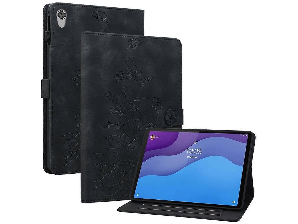 Capa Para Tablet Lenovo Tab M10 Hd Gen 2 Com Estampa De Lírio, Em Couro Sintético Resistente A Arranhões.