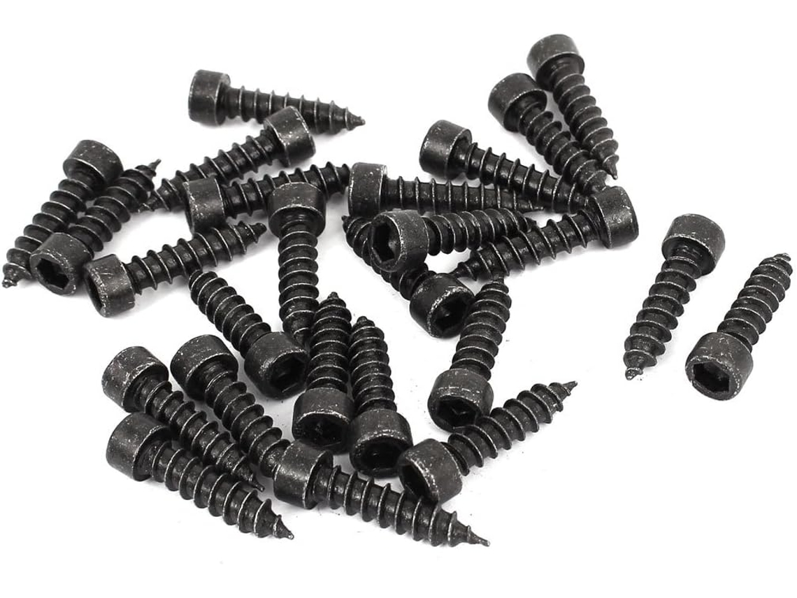 Parafusos Autoatarraxantes de Aço Carbono com Cabeça Sextavada e Rosca 6 Mm X 25 Pretos, 50 CHABERLU