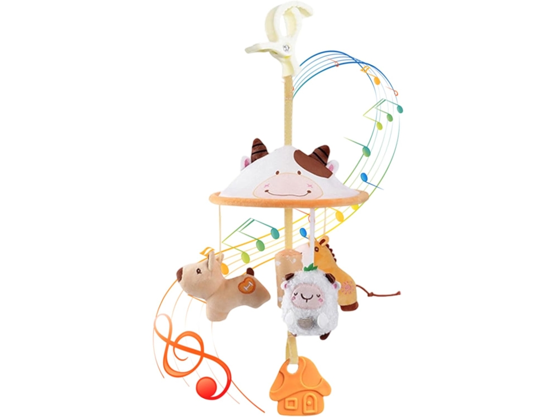Cadeirinha De Brinquedo Para Bebê | Cadeirinha Suspensa Para Carro Com Música | Design De Fazenda | Vayotoy