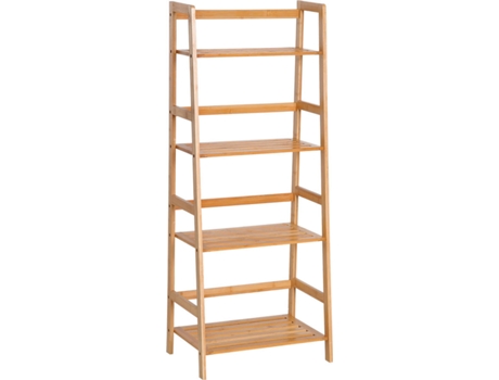 HomCom® Estante de Bambu 4 Níveis Estante em Escada de Casa de Banho Livraria Organizador 48x30x119cm