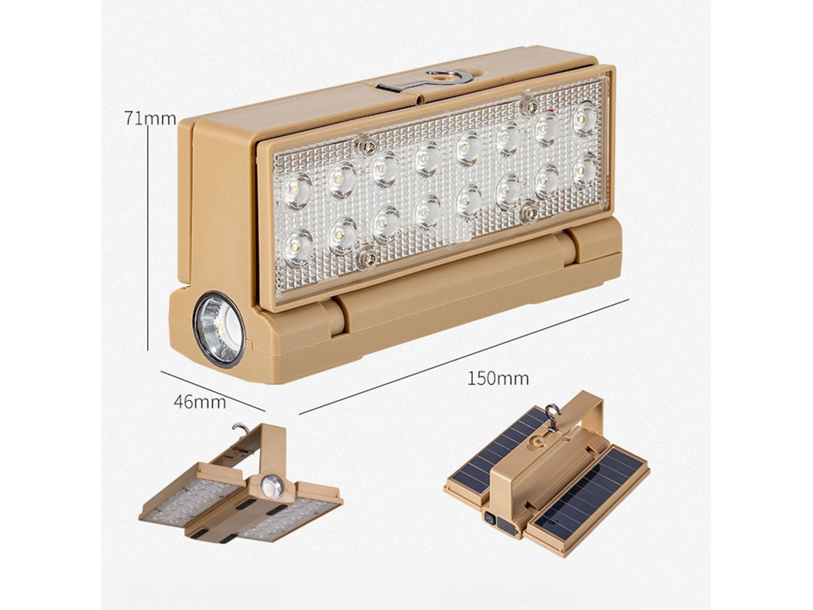 Lâmpada De Camping Solar Dobrável Laxiscreed À Prova De Água Ip66 Com Carregamento Type C