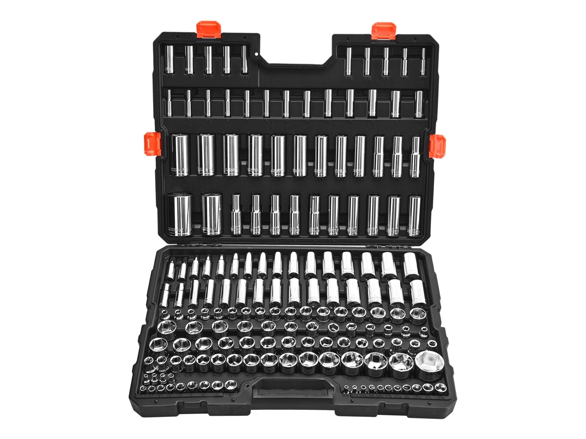 Conjunto De Chaves De Caixa 163 Unidades Com Acionamento 9,53 Mm 6,4 Mm 12,7 Mm Vevor
