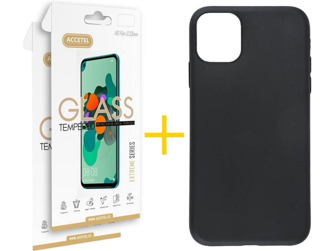 Kit Capa + Película 2 X iPhone 11 Pro Max Skyhe Silicone Preto