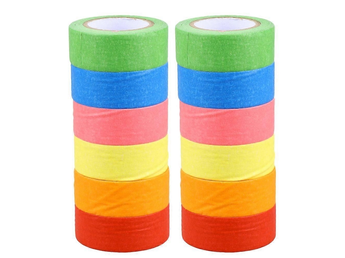 12 Rolos de Fita Adesiva Colorida para Pintura de Carros, Fita Adesiva de um Lado, Fita para Desenho. GOKOCO