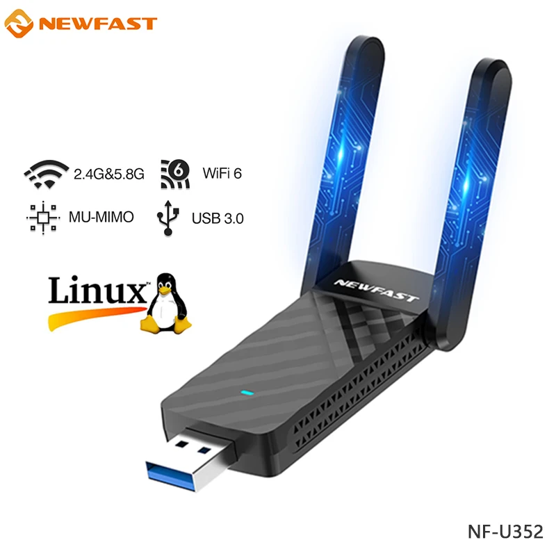 Adaptador Usb Wifi 6 Ax1800 (wifi 5 1200mbps) Com Antena E Placa De Rede Sem Fio.