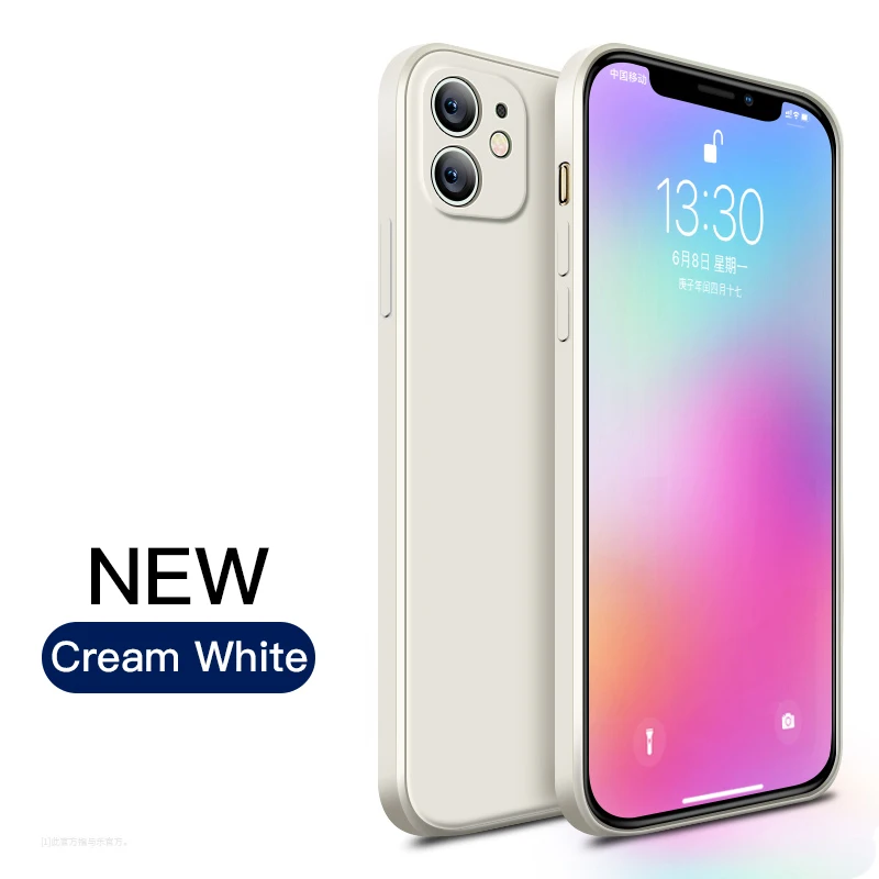 Capa Quadrada De Silicone Líquido (branca Para Iphone 7)