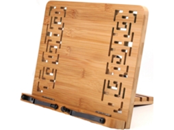 Suporte para Livros de Bambu com Design Retrô Elegante e Perfurado, Ajustável BRILVIBERA